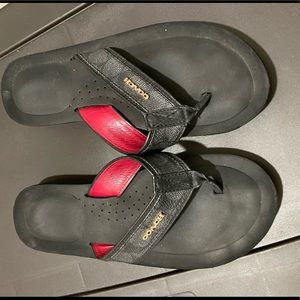 Black Coach flip flops size 8